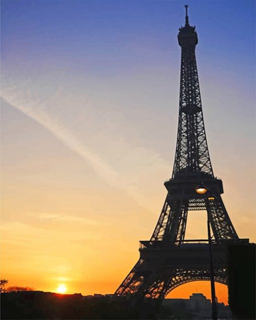 Paris Eiffel Tower Sunset France Paint By Numbers