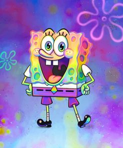 Colorful Spongebob Cartoon adult paint by numbers