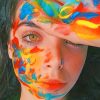 Rainbow colors girl Portrait paint by numbers