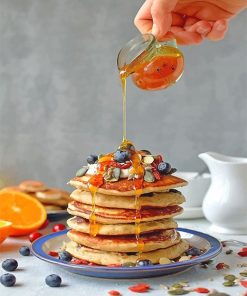 Sweet Pancake with honey adult paint by numbers