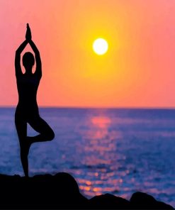 Yoga Sunset Silhouette Paint by number