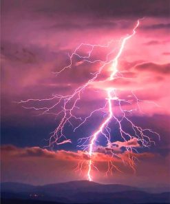 Aesthetic Lightning Sky paint by number