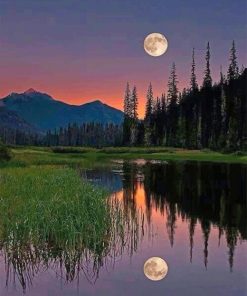 Beautiful Moon Reflect paint by number