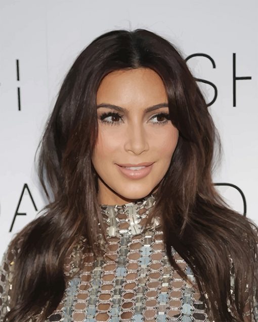 Brown Haired Kim Kardashian paint by number