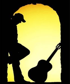 Guitarist Silhouette Paint By Numbers