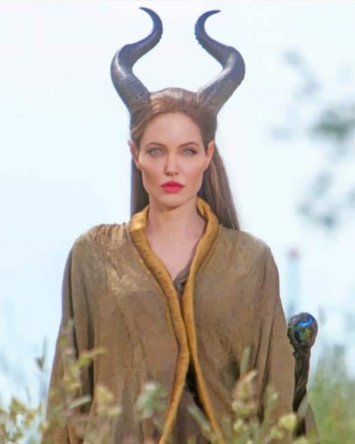 Angelina Jolie Maleficent Horns adult paint by numbers