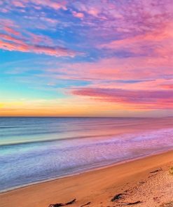 Colorful beach sky adult paint by numbers