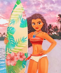 Disney Moana In Bikini paint By Numbers