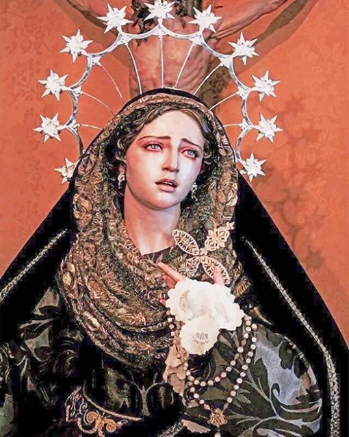 Lady Of Sorrows Statue Paint By Numbers