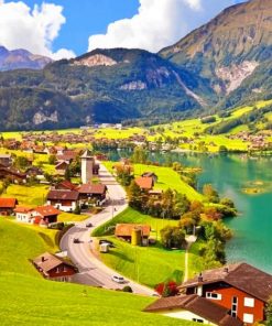 Lake Lungern Switzerland paint by number