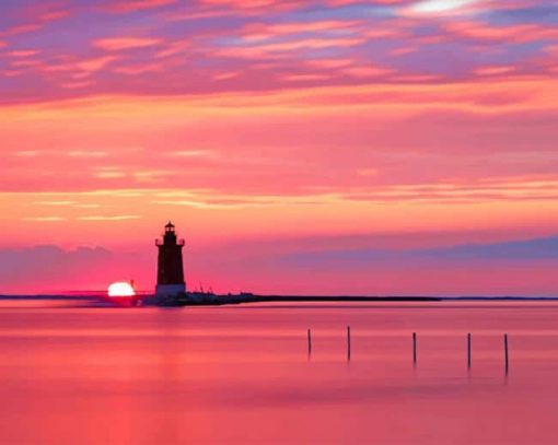 Lighthouse in delaware adult paint by numbers