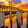 Long beach bridge California sunset adult paint by numbers