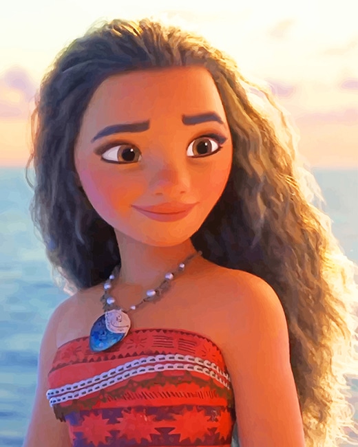 Moana curly hair adult paint by numbers