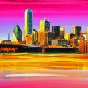Peter Max Depicts The Dallas Skyline paint by number