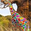 Rainbow Giraffe adult paint by numbers