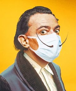 Salvador Dali wearing mask adult paint by numbers