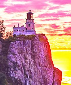 Sunrise At Split Rock Lighthouse adult paint by numbers