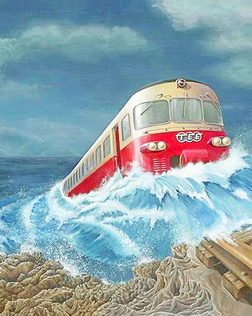 Train in the Water paint by numbers