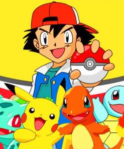 Ash Ketchum Pokemon paint by number