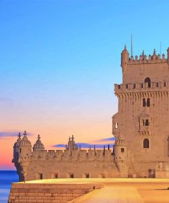 belem tower- Sunset adult paint by numbers