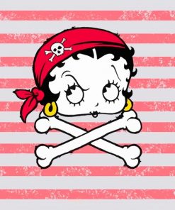 Betty Boop Pirate Face paint by numbers