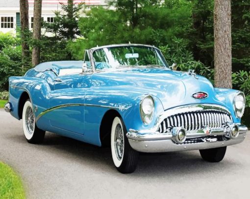 Blue 1953 Skylark Convertible Paint By Numbers