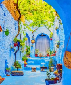 Blue City Chefchaouen paint by numbers