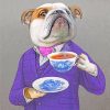 Bulldog Drinking Coffee Paint By Numbers