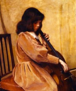 Chinese Girl Playing Cello paint by number