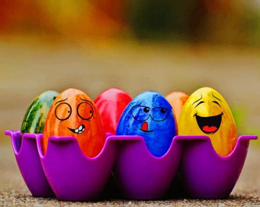 Cool Colorful Eggs paint by number