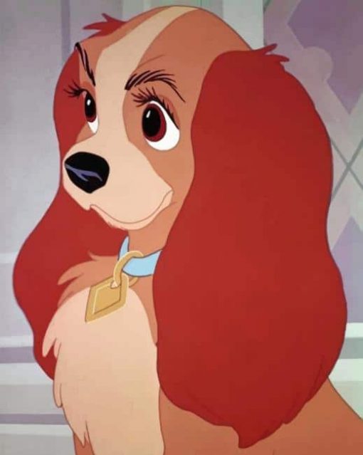 Disney Characters Lady and The Tramp paint by numbers