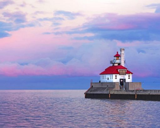 duluth harbor south breakwater outer light house adult paint by numbers
