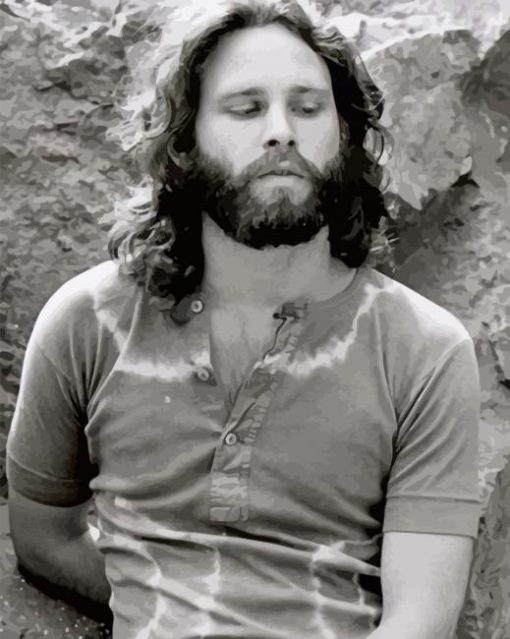 Jim Morrison Black And White paint by number
