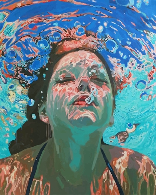 Woman Under Water - Paint By Numbers - Paint by numbers for adult