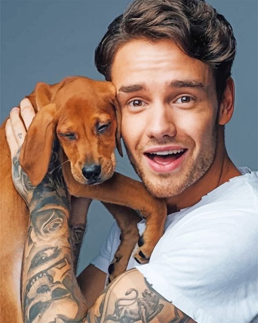 Liam Payne And His Puppy paint by number