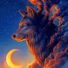 Moon Wolf Clouds Paint By Numbers