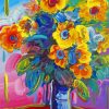 Peter Max Vase Of Flowers paint by number