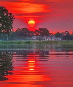 Red Sunset Paint By Numbers