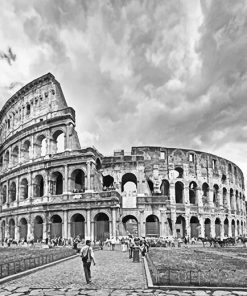 Rome Colosseum Black And White paint by number