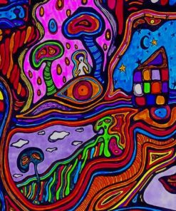 Trippy Psychedelic Art paint by number