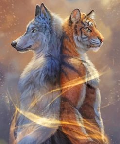 Wolf And Tiger paint By numbers