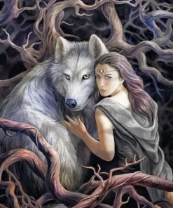 Woman And Wolf Paint By Numbers