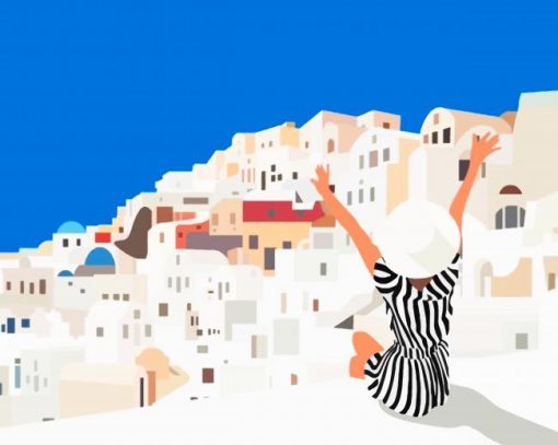Woman Enjoying Greece paint By numbers