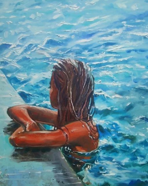 Woman In the Pool Paint By Numbers