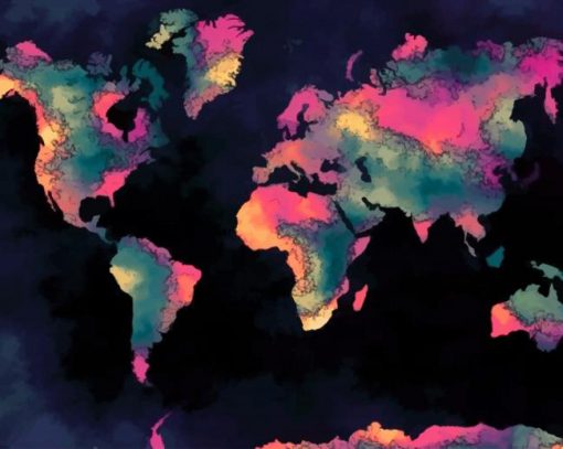 World Map Artwork paint by number