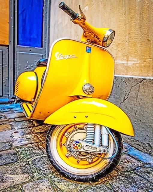 Yellow Motorcycle paint by numbers