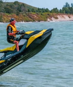 Black And Yellow Water Craft Jetski paint by numbers