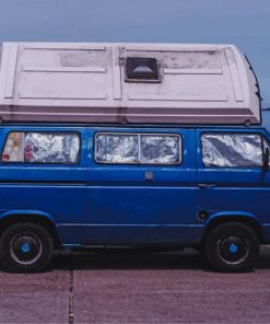 Blue Van With Container Roof paint by numbers