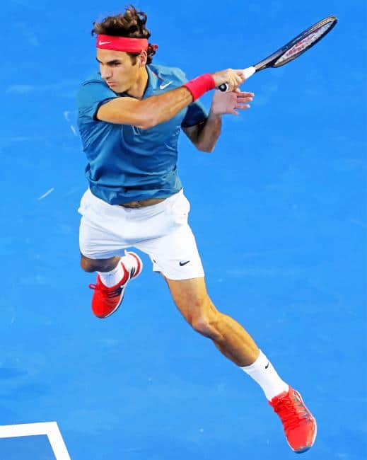 Roger Federer At Australian Digital Artwork Tennis By