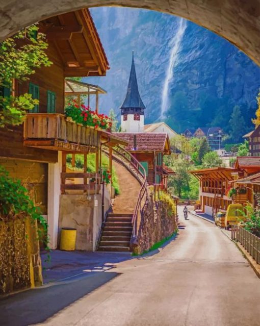 Lauterbrunnen Switzerland paint by numbers